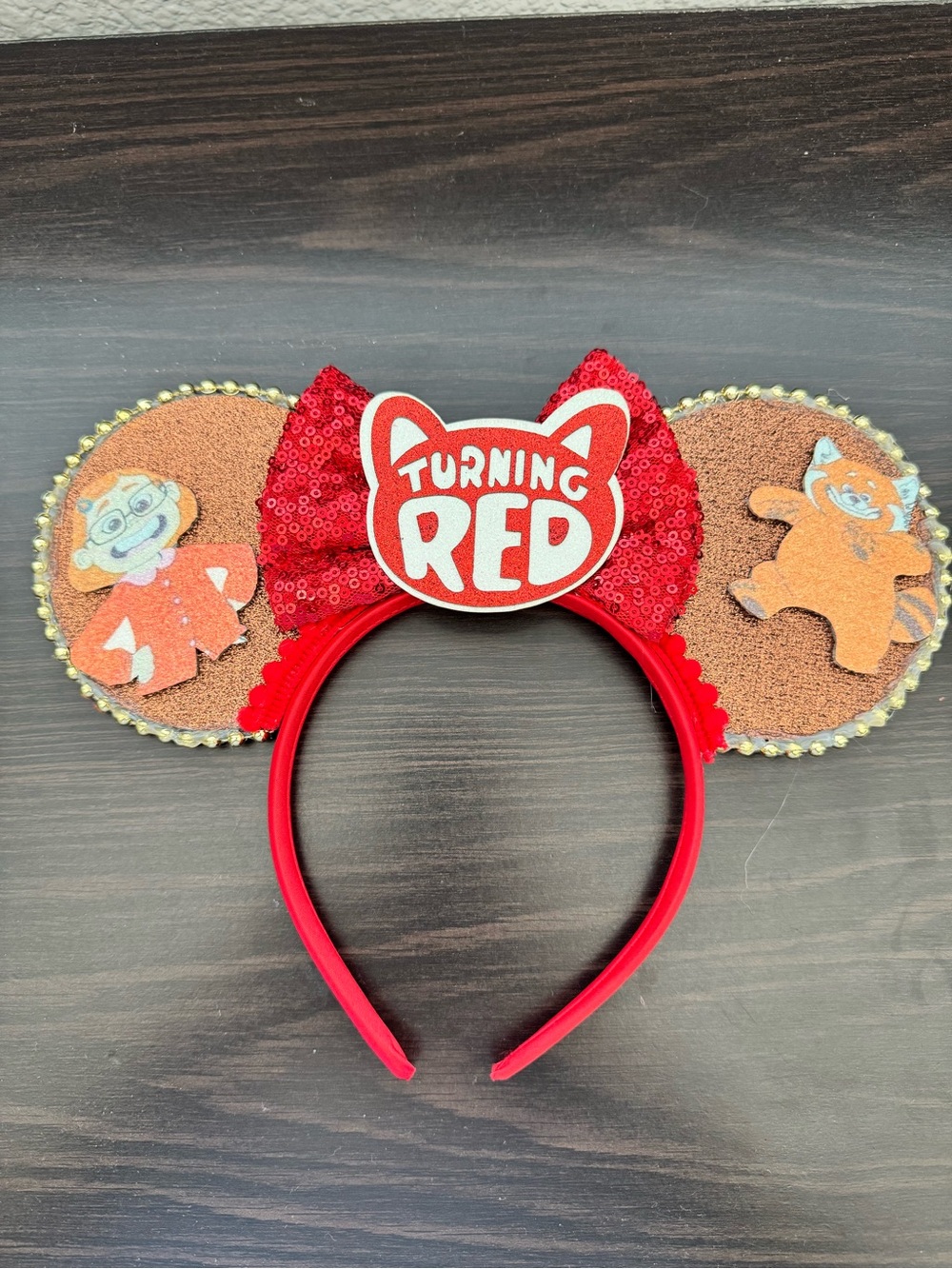 Turning Red Sequin Mouse Ears Headband - Kids Accessory